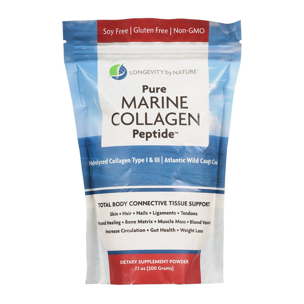 Longevity by Nature Pure Marine Collagen Peptide Powder, 7.1 Oz